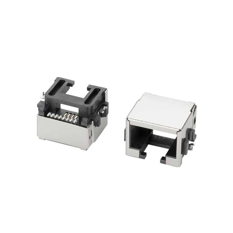 Magnetic Female RJ45 Modular Connector With Phosphor Bronze Terminal