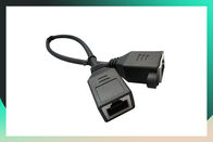 Black RJ45 Patch Cable Female To Female Network Extension 8P8C Panel Mount Screw Lock Length 0.5m