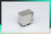 Right Angle 10 / 100 BASE Multi Port RJ45 Modular Jack With Transformer Ethernet Cable Connector；