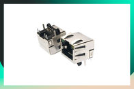 90 Degree Single Port Shielded RJ45 Ethernet Connector With LEDs Network Port Socket