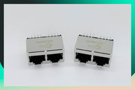 125VAC Magnetic RJ45 Jack Modular Ethernet Connectors Multi Port 1x2 Gold Flash Tray