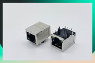 Single Port RJ45 Connector with 10/100 Base-T Integrated Magnetics,Green/Yellow LED,Tab Down,RoHS