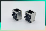 Single Port RJ45 Connector with 10/100 Base-T Integrated Magnetics,Green/Yellow LED,Tab Down,