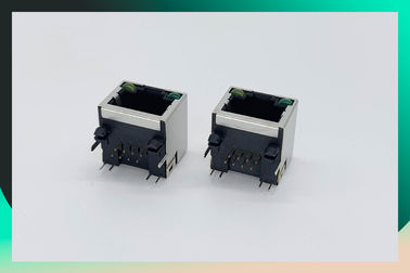 Right Angle Single Port RJ45 Female Connector For Switch , Router , PC Mainboard