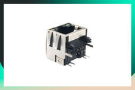 Tab Up Stacked RJ45 Female Connector For Ethernet