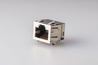 Modular Shielded RJ45 Jack , PCB Mount RJ45 Connector 8P8C Single Port  With LED Gold Plated