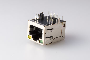 Surface Mount RJ45 With Transformer 10 / 100Base - T Female PCb Jack Tab Up