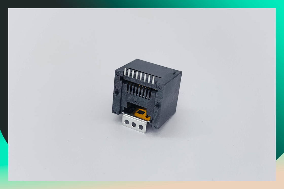 Small RJ45 Modular Jack Vertical Shielded SMT With Solder Tab 8P8C Top Entry WR-MJ 634108185321