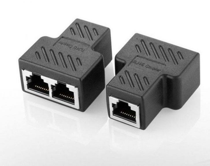 8P8C Three Way 1 To 2 RJ45 Ethernet Splitter Connector