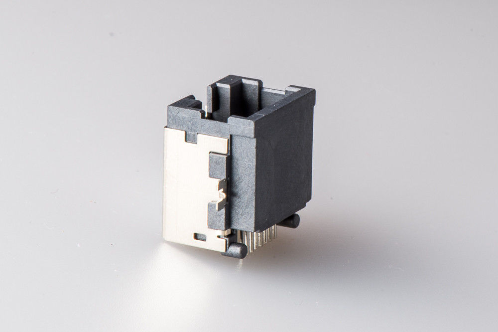 One Port RJ45 Modular Jack Connector With Sinking Plate High 8.6 mm Brass Alloy Shield