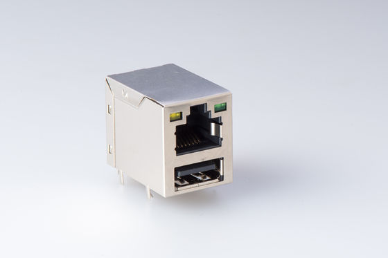 Silver Rj45 USB Connector Female Socket 8p8c Single Port Side Entry ...