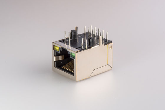 RJ45 Female Jack RJ45 1x2 Port PCB Connector Modules With Shield